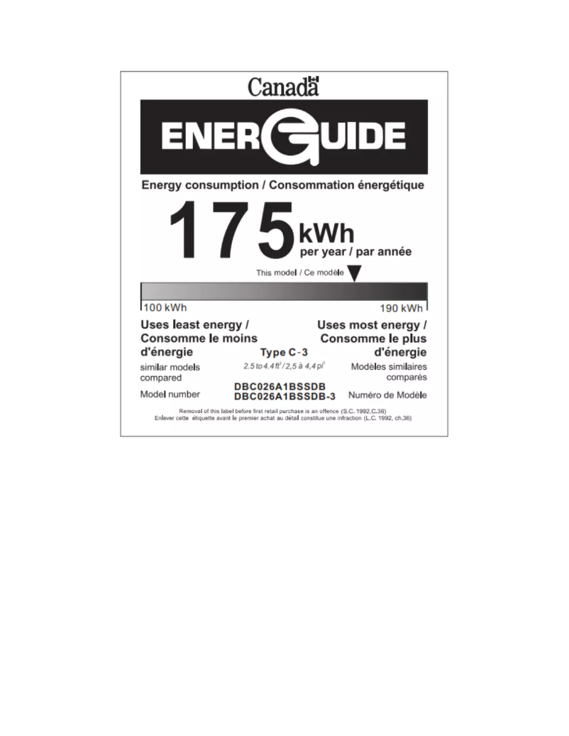 Página 1 del manual Etiqueta energética Danby DBC026A1BSSDB