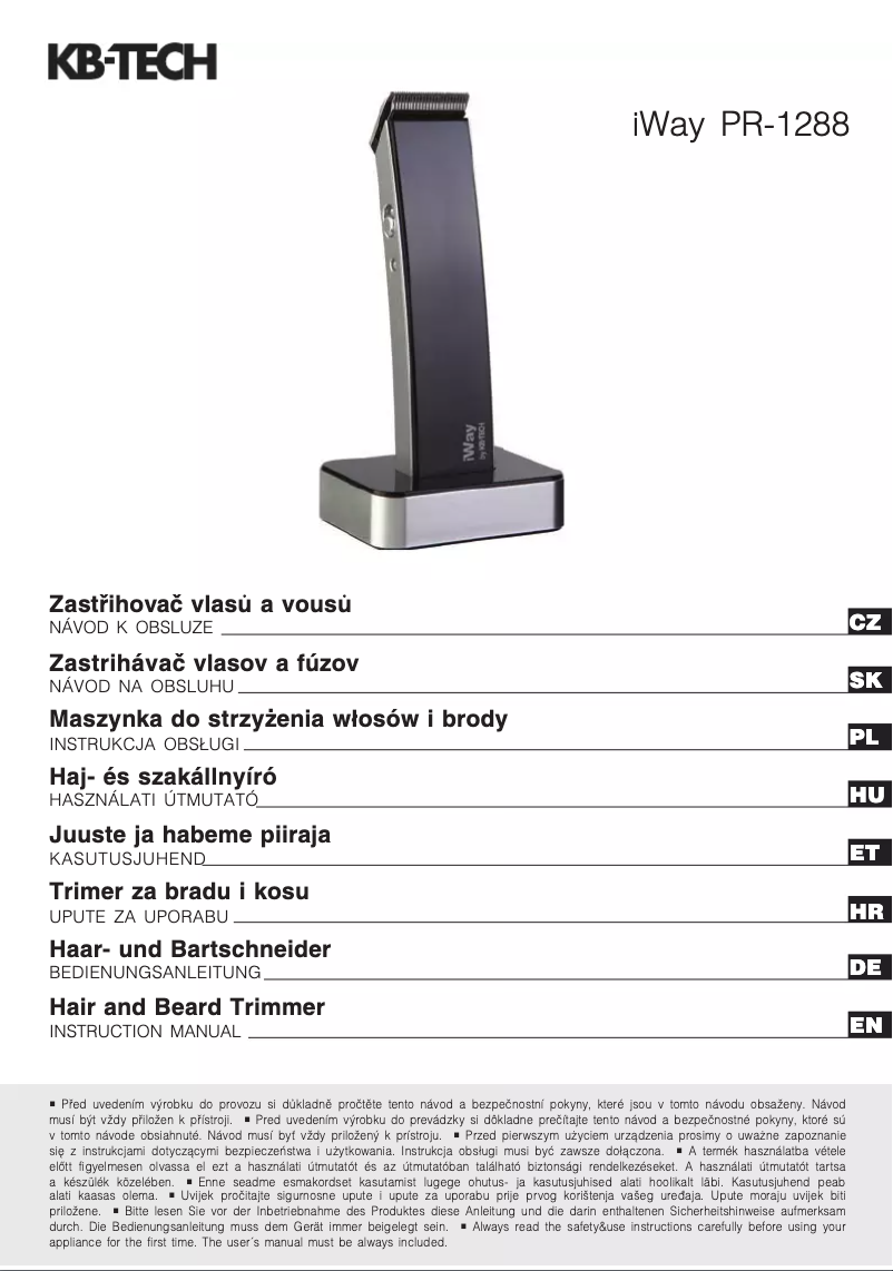 Page n°1 - Manuel utilisateur KB-TECH PR-1288