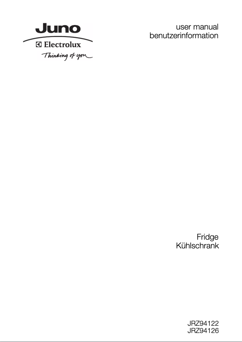 Page 1 de la notice Manuel utilisateur Juno Electrolux JRZ94122