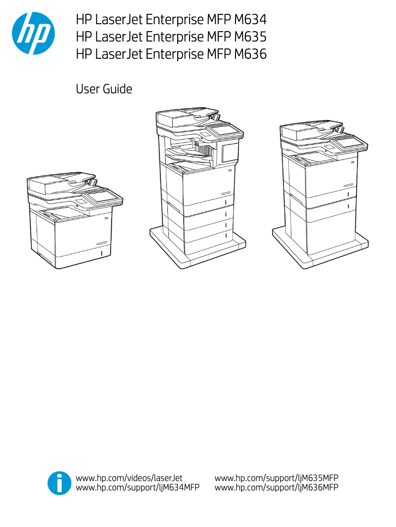 Imagen de la primera página del manual del dispositivo LaserJet Enterprise M635fht