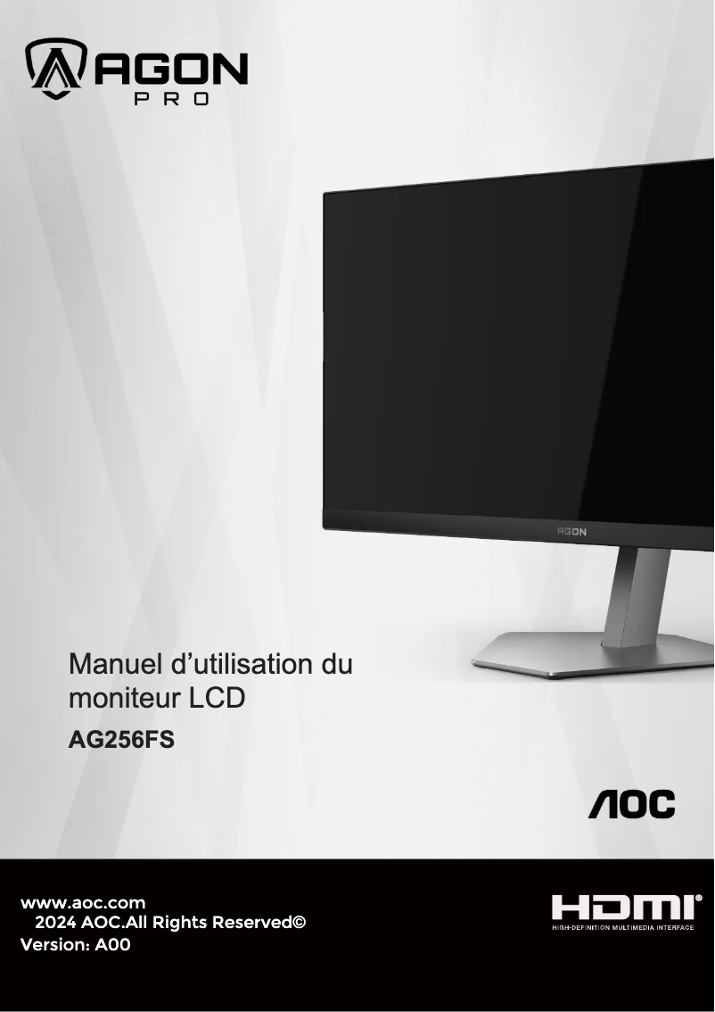 Page n°1 - Manuel utilisateur AOC AGON Pro AG256FS