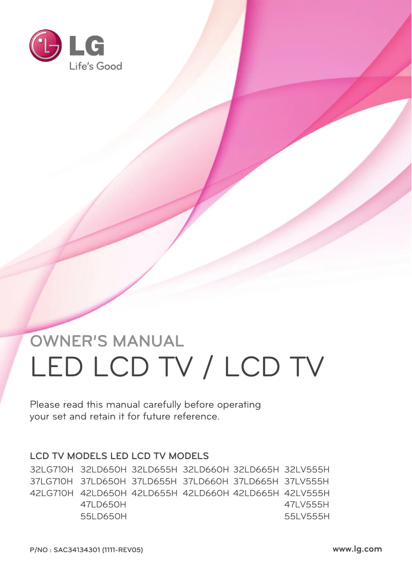 Image de la première page du manuel de l'appareil 32LV555H