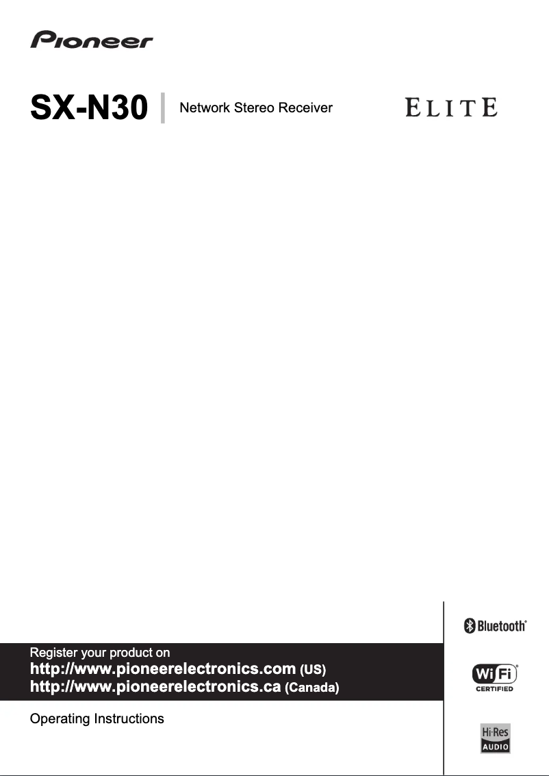 Image de la première page du manuel de l'appareil SX-N30