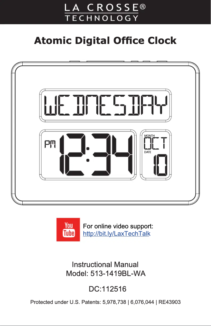 Page n°1 - Manuel utilisateur La Crosse Technology 513-1419BL-WA