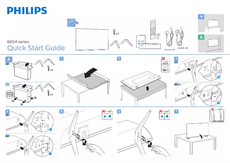 Page n°1 - Guide de démarrage rapide Philips 65PUT6654