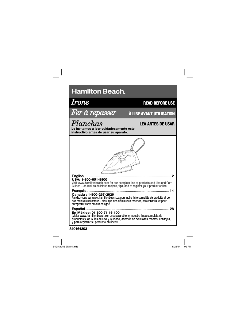 Image de la première page du manuel de l'appareil Professional 14975