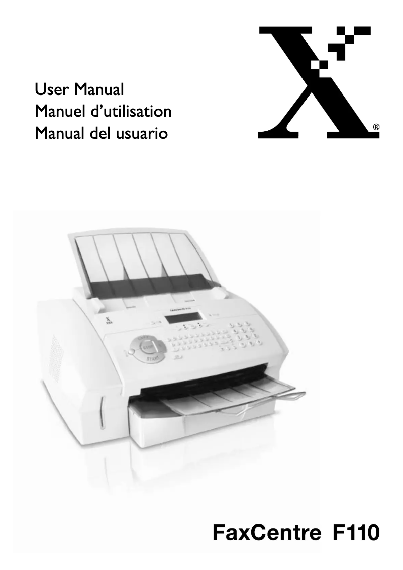 Page n°1 - Manuel utilisateur Xerox FaxCentre F110