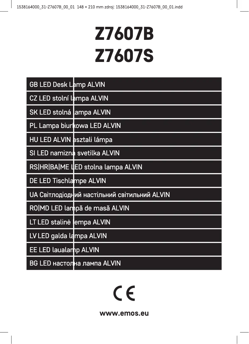 Page n°1 - Manuel utilisateur Emos Z7607B