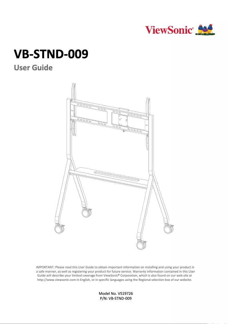 Page n°1 - Manuel utilisateur Viewsonic VB-STND-009