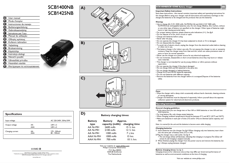 Page 1 de la notice Mode d'emploi Philips MultiLife SCB1425NB