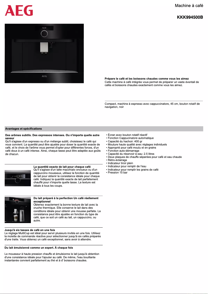 Image de la première page du manuel de l'appareil KKK994500B