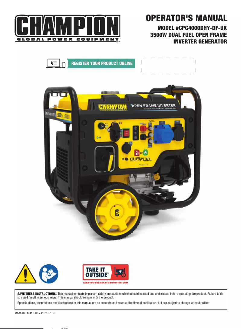 Image de la première page du manuel de l'appareil CPG4000DHY-DF