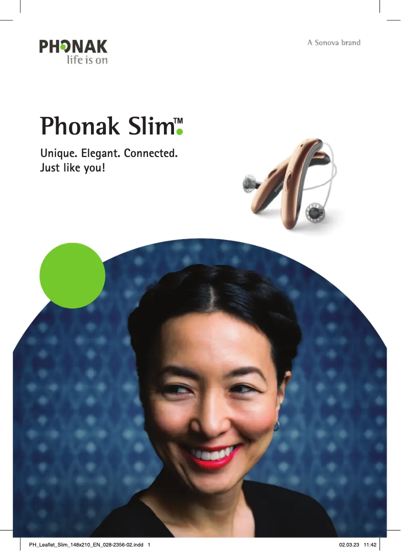 Page 1 de la notice Brochure Phonak Slim L-R