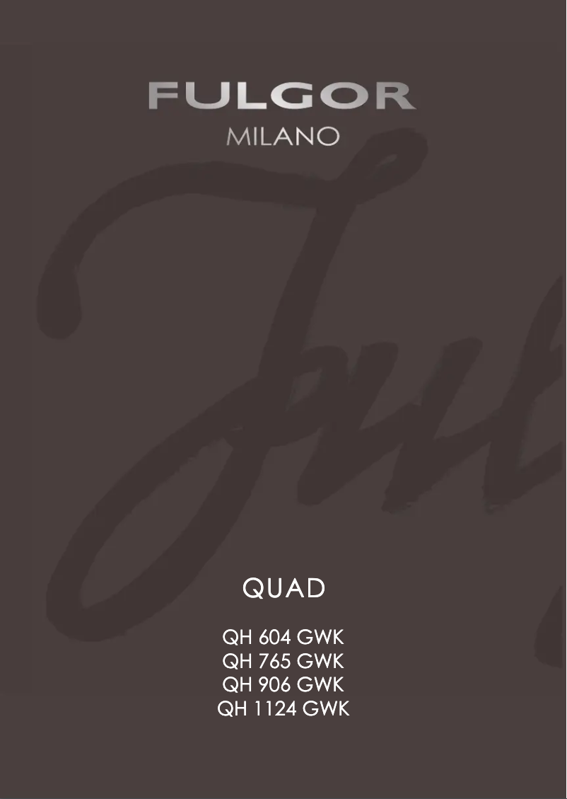 Page n°1 - Manuel utilisateur Fulgor Milano QH 1124 G WK