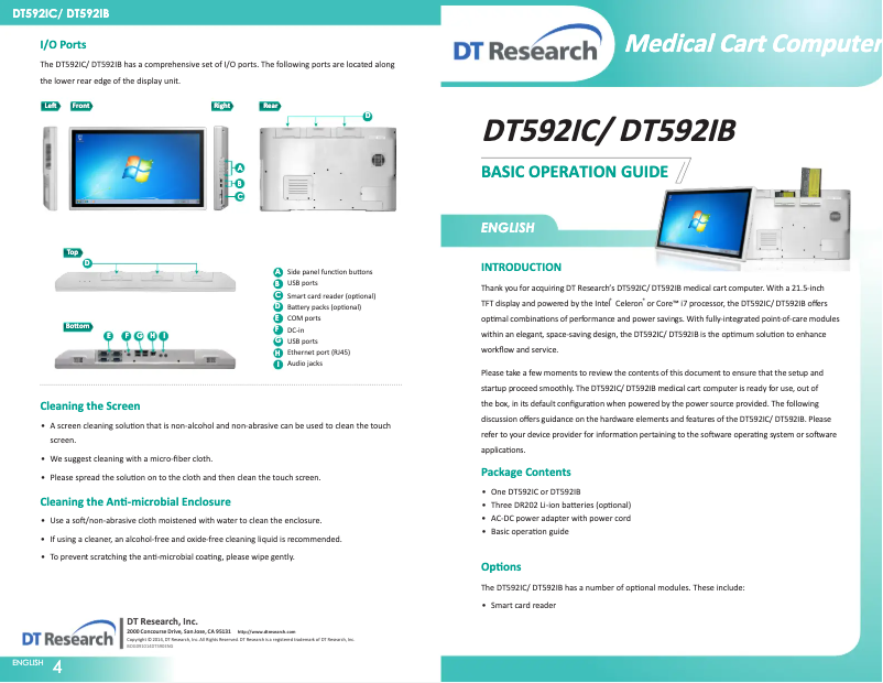 Image de la première page du manuel de l'appareil DT592IC