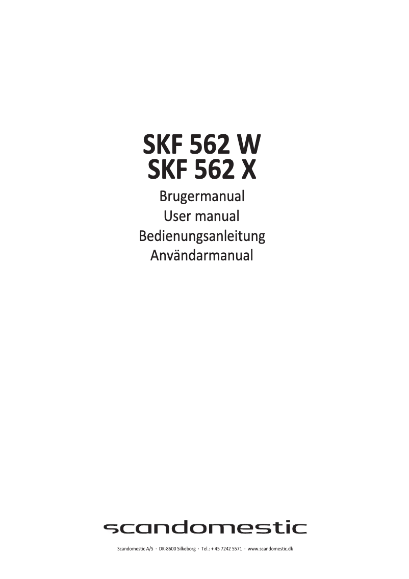 Page n°1 - Manuel utilisateur Scandomestic SKF 562 W