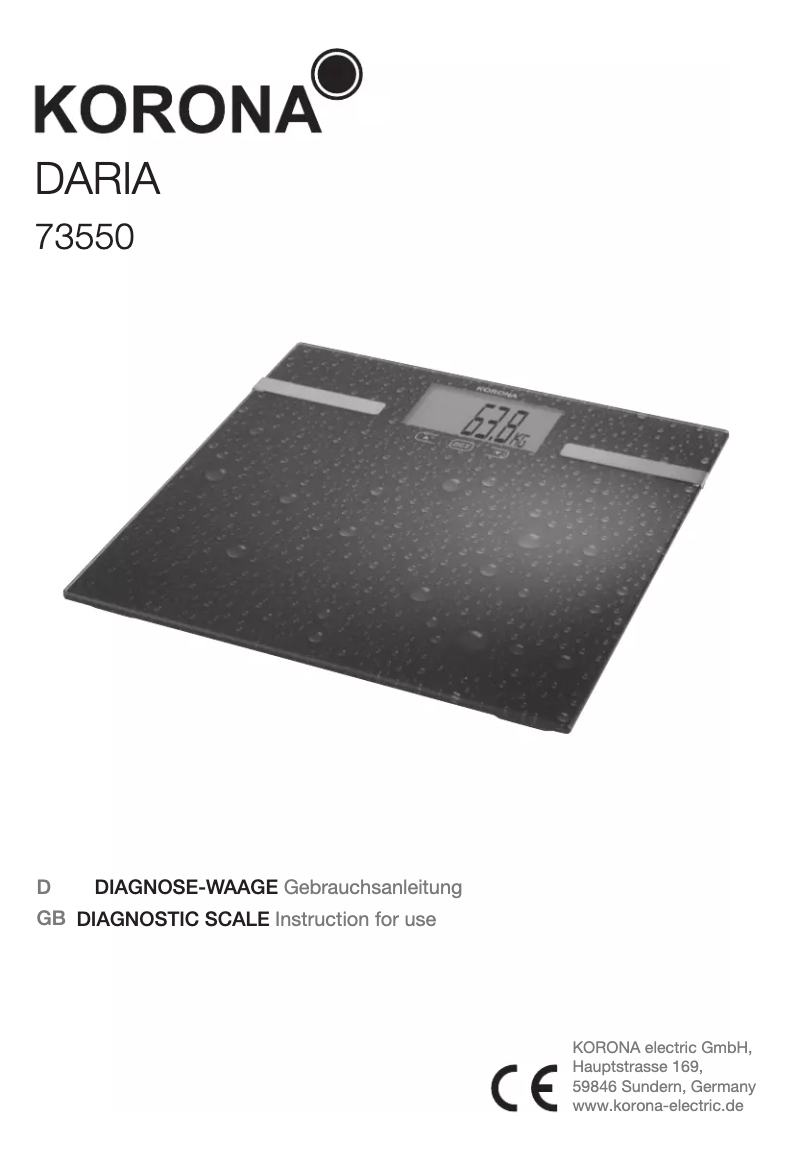 Image de la première page du manuel de l'appareil Daria 73550