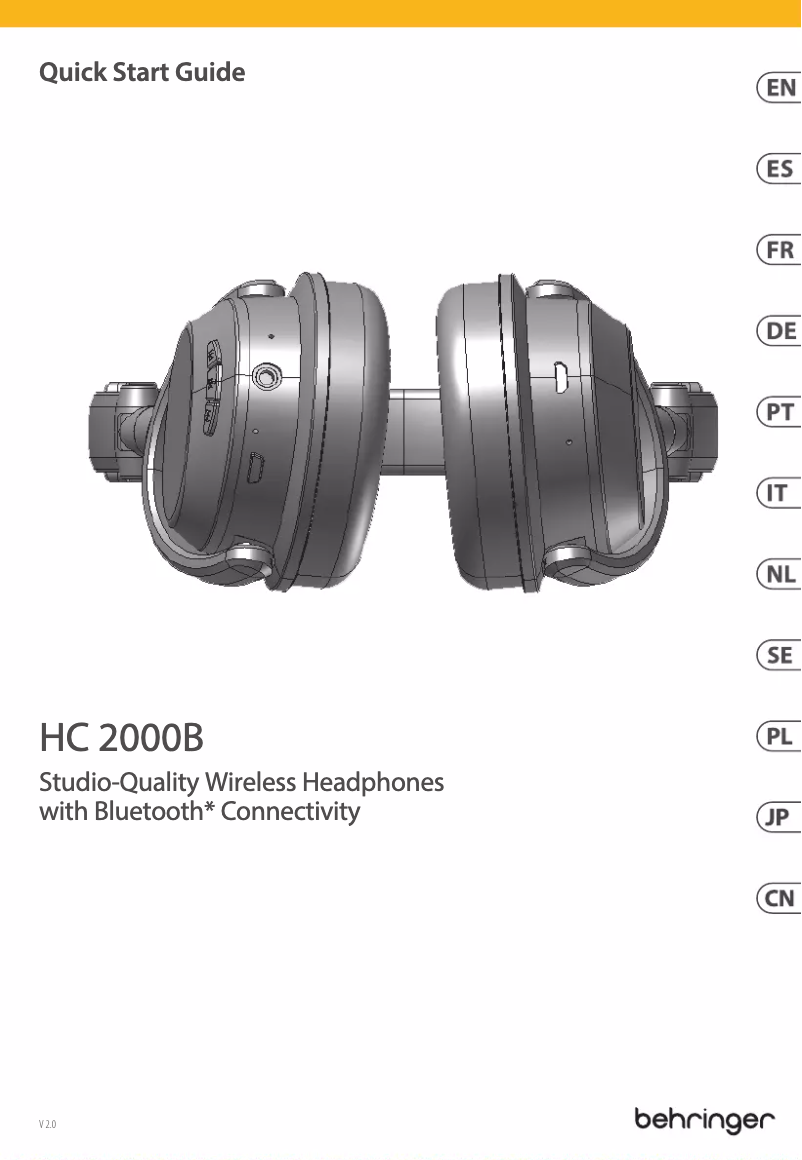 Page n°1 - Guide de démarrage rapide Behringer HC 2000B