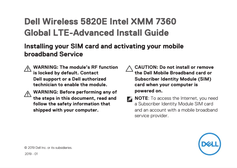 Page n°1 - Guide d'installation Dell Latitude 5401