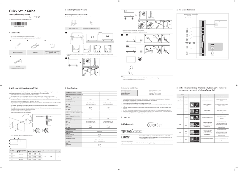 Image de la première page du manuel de l'appareil HG43BU800AW