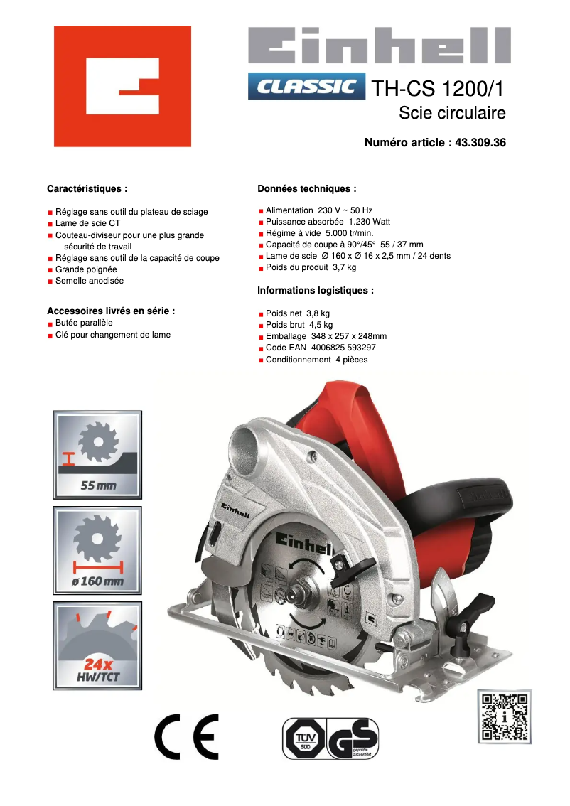 Image de la première page du manuel de l'appareil TC-CS 1200