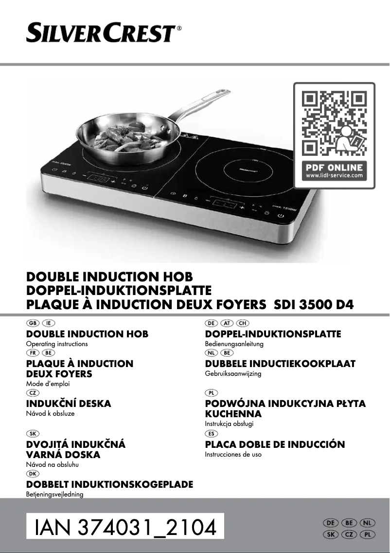 Page 1 de la notice Manuel utilisateur SilverCrest SDI 2800 D4