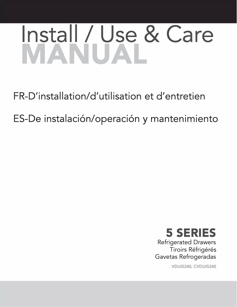 Page 1 de la notice Manuel utilisateur Viking VDUO5240DSS