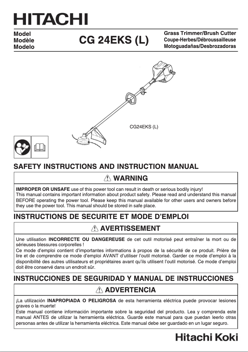 Page 1 de la notice Manuel utilisateur Hitachi CG 24EKS(L)