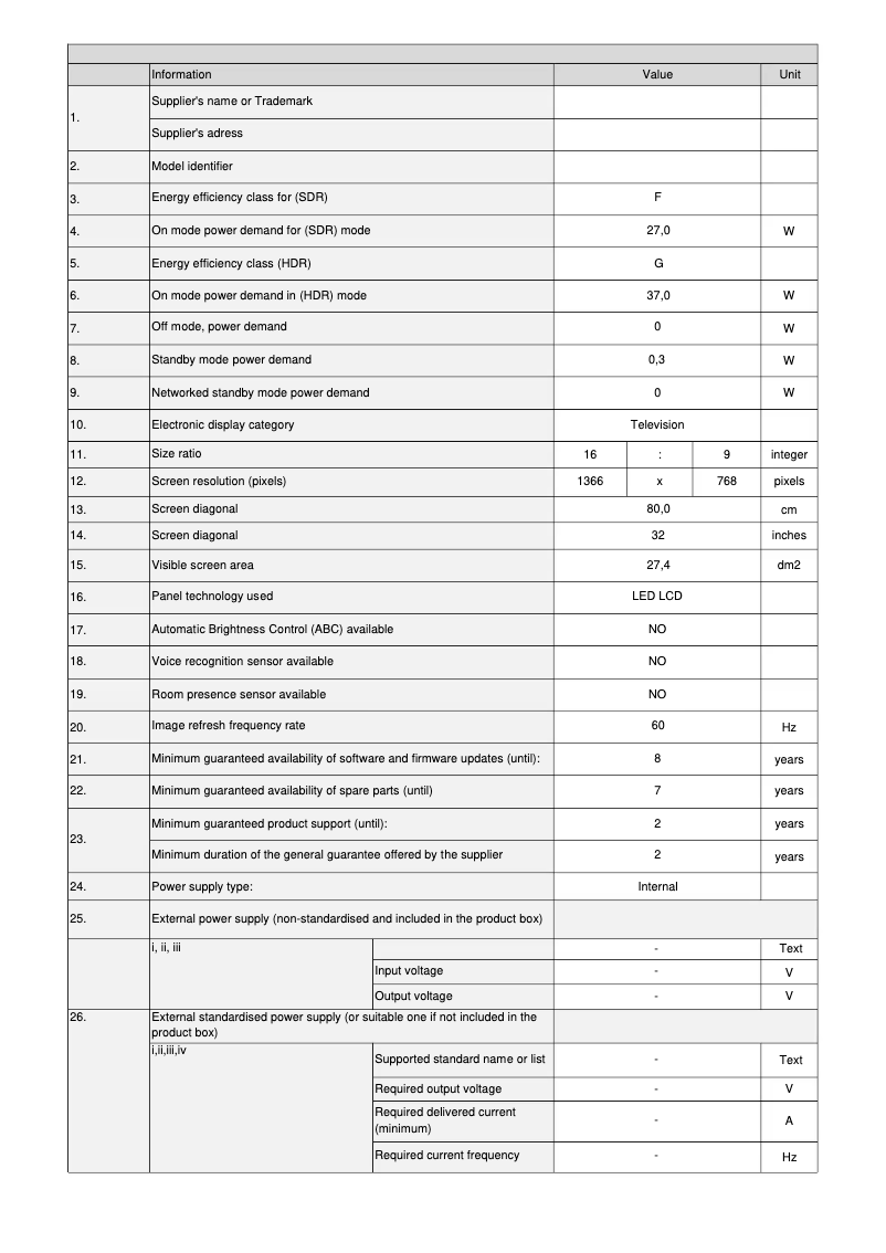 Page n°1 - Fiche technique Inno-Hit IH32WB2K