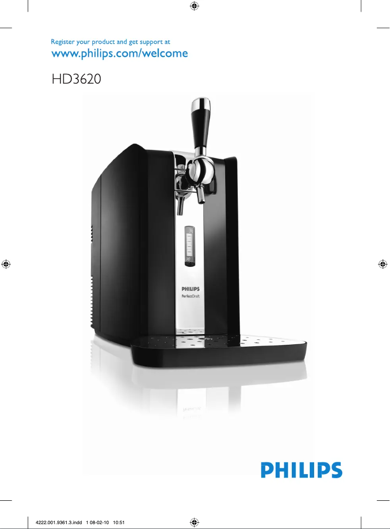 Page 1 de la notice Manuel utilisateur Philips PerfectDraft HD3620