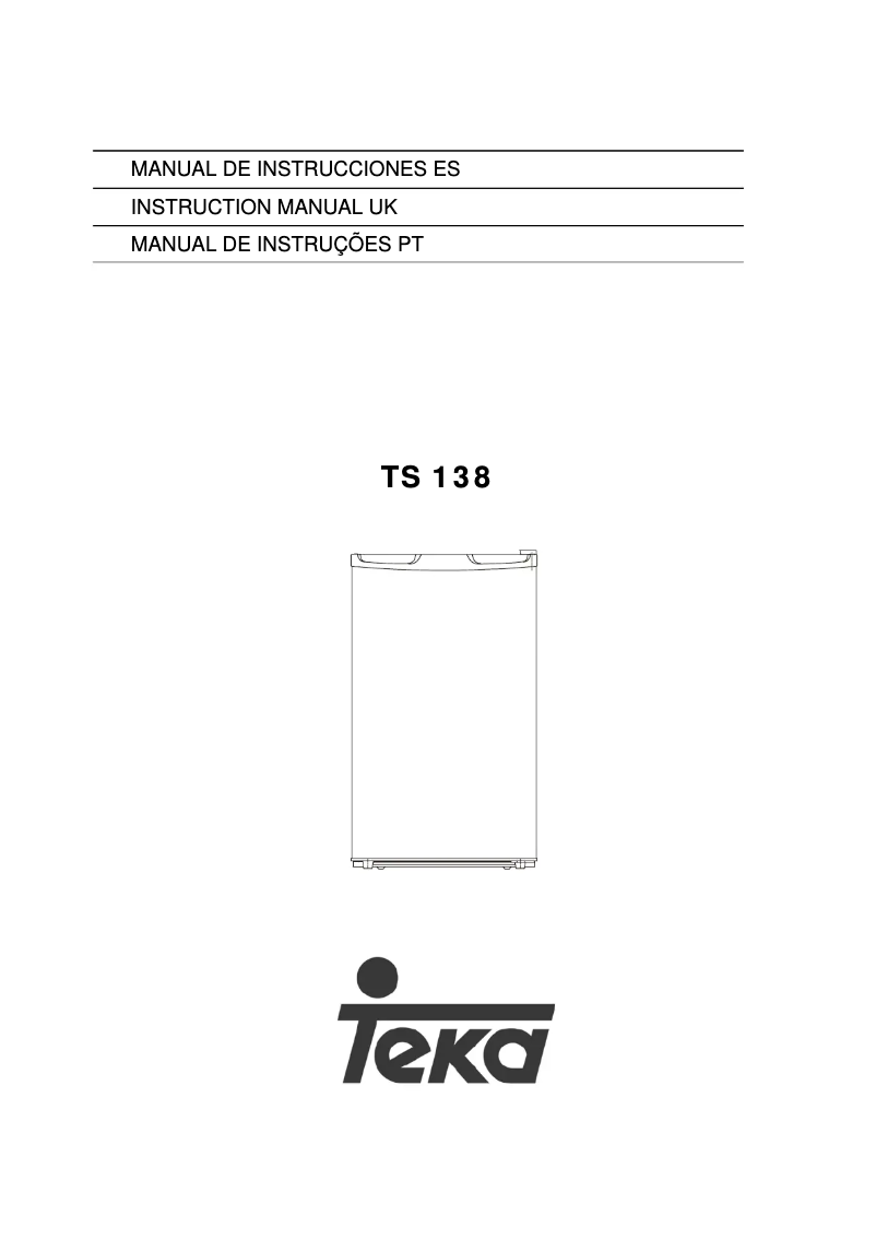 Page n°1 - Manuel utilisateur Teka TS 138