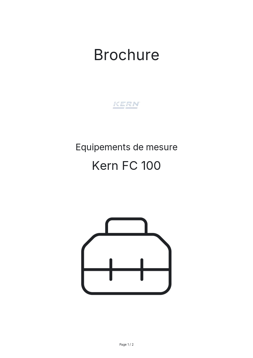 Page n°1 - Brochure Kern FC 100