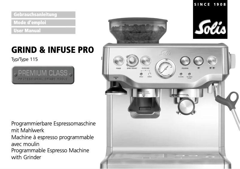 Page n°1 - Manuel utilisateur Solis Grind & Infuse Pro