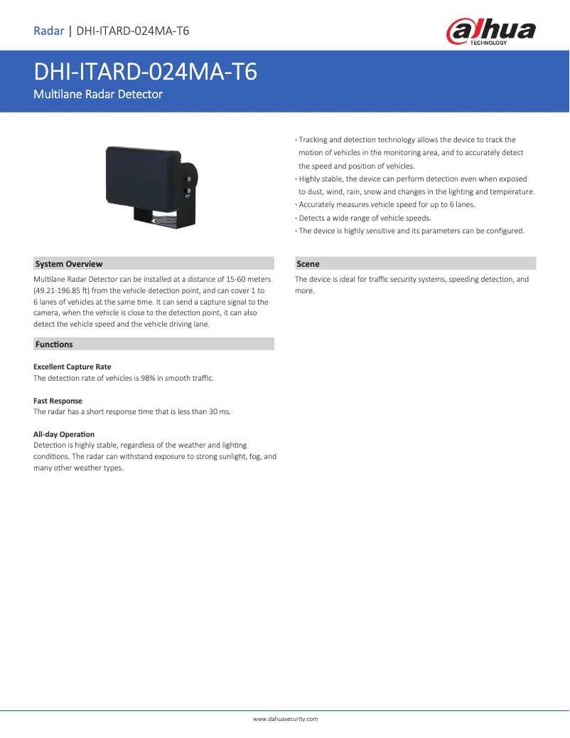 Page 1 de la notice Manuel utilisateur Dahua Technology ITARD-024MA-T6