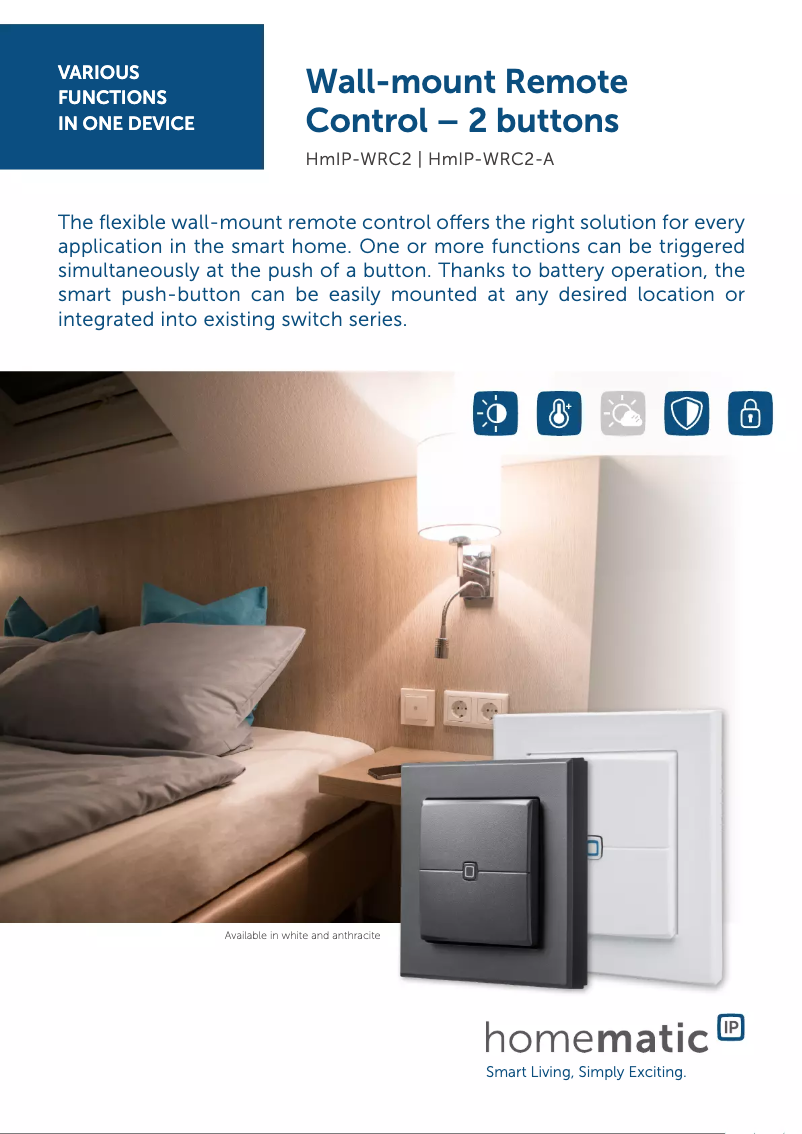 Page 1 de la notice Fiche technique Homematic IP HmIP-WRC2-A