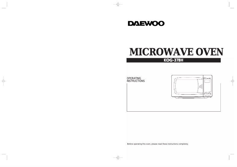 Page n°1 - Manuel utilisateur Daewoo KOG-37D7BLG