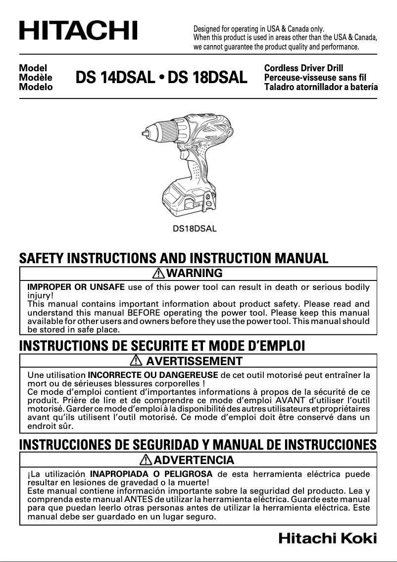 Image de la première page du manuel de l'appareil DS 14DSAL