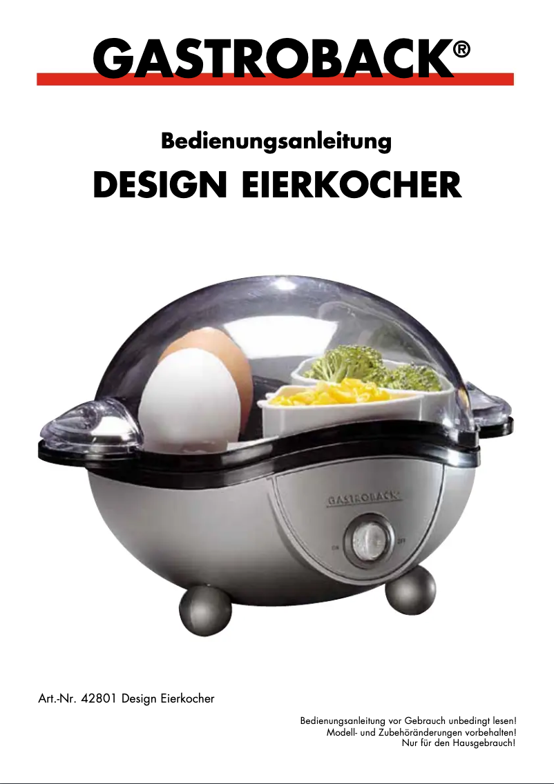 Image de la première page du manuel de l'appareil Design 42801