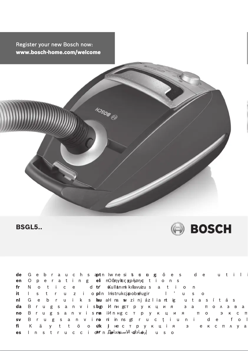 Page n°1 - Manuel utilisateur Bosch BSGL52245