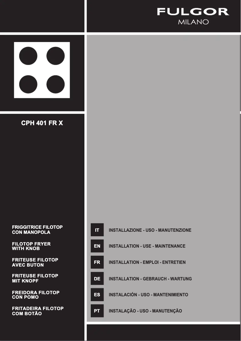 Page 1 de la notice Guide d'installation Fulgor Milano CPH 401 FR X