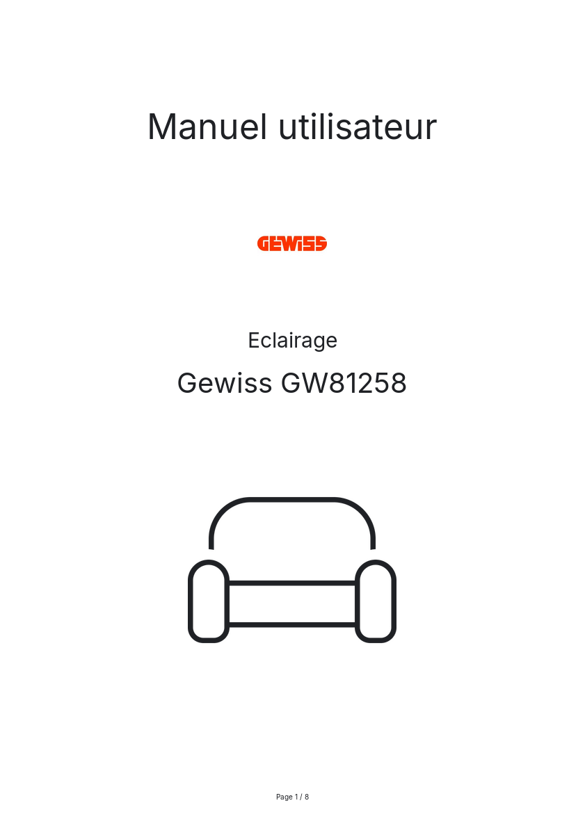 Page n°1 - Manuel utilisateur Gewiss GW81258