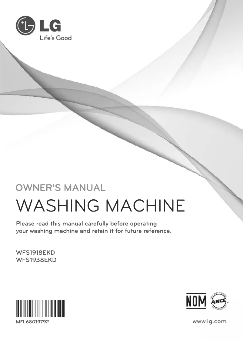 Imagen de la primera página del manual del dispositivo WFS1918EKD