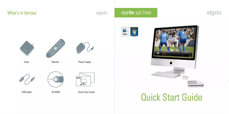 Page 1 de la notice Manuel utilisateur Elgato EyeTV Sat Free