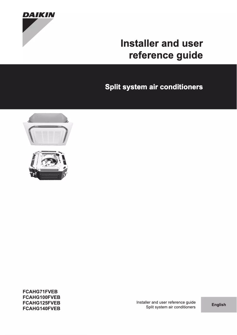 Page 1 de la notice Manuel utilisateur Daikin FCAHG71FVEB
