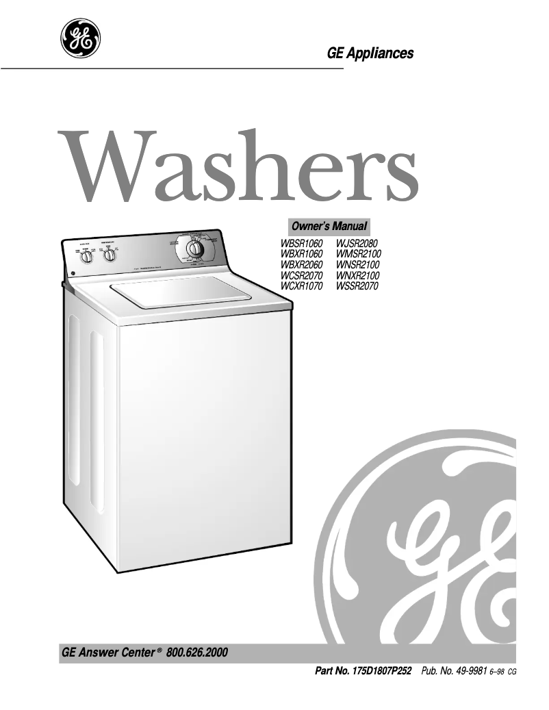 Image de la première page du manuel de l'appareil WBXR2060