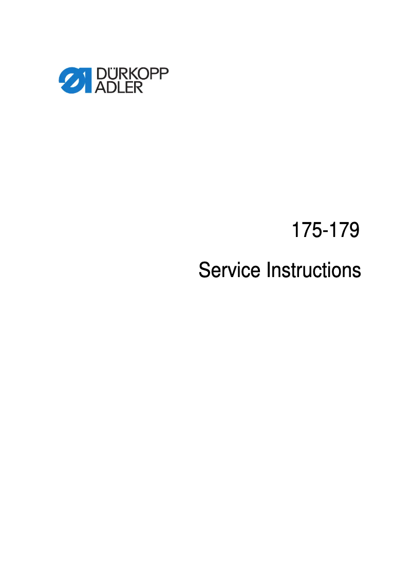 Page n°1 - Manuel utilisateur Dürkopp Adler 176