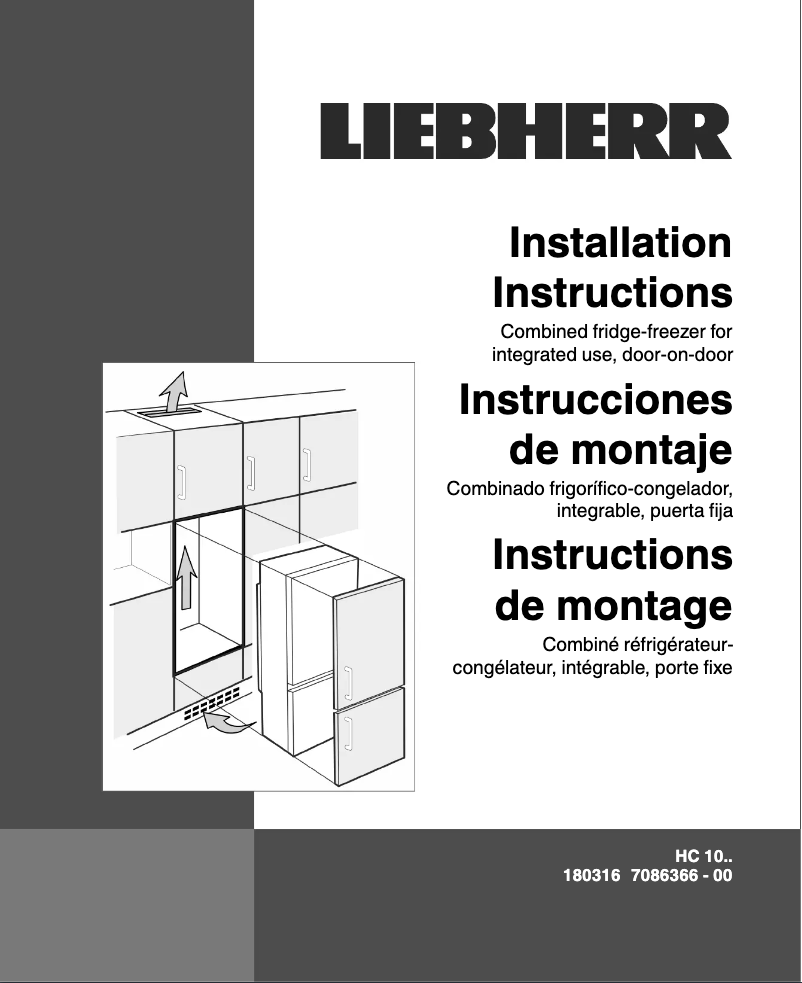 Page 1 de la notice Guide d'installation Liebherr HC 1050B
