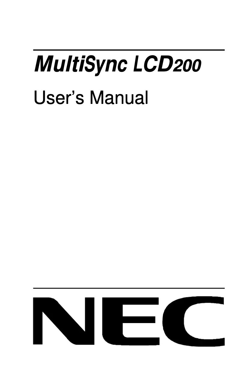 Página 1 del manual Manual de usuario NEC MultiSync LCD 200