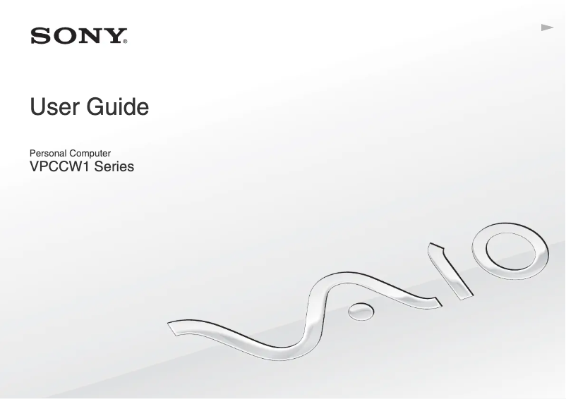 Image de la première page du manuel de l'appareil Vaio VPCCW1FFX
