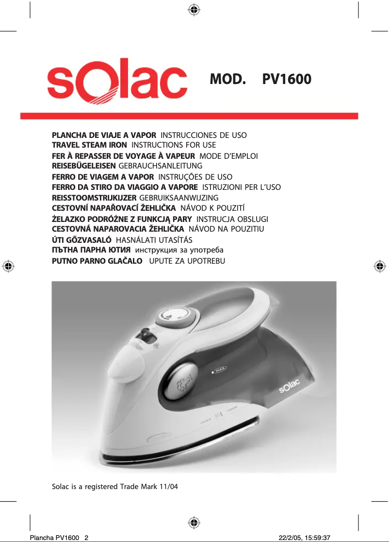 Page n°1 - Manuel utilisateur Solac PV1600